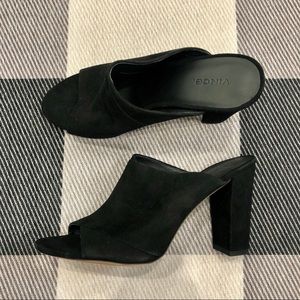 Vince Heeled Open Toe Suede Mules New
